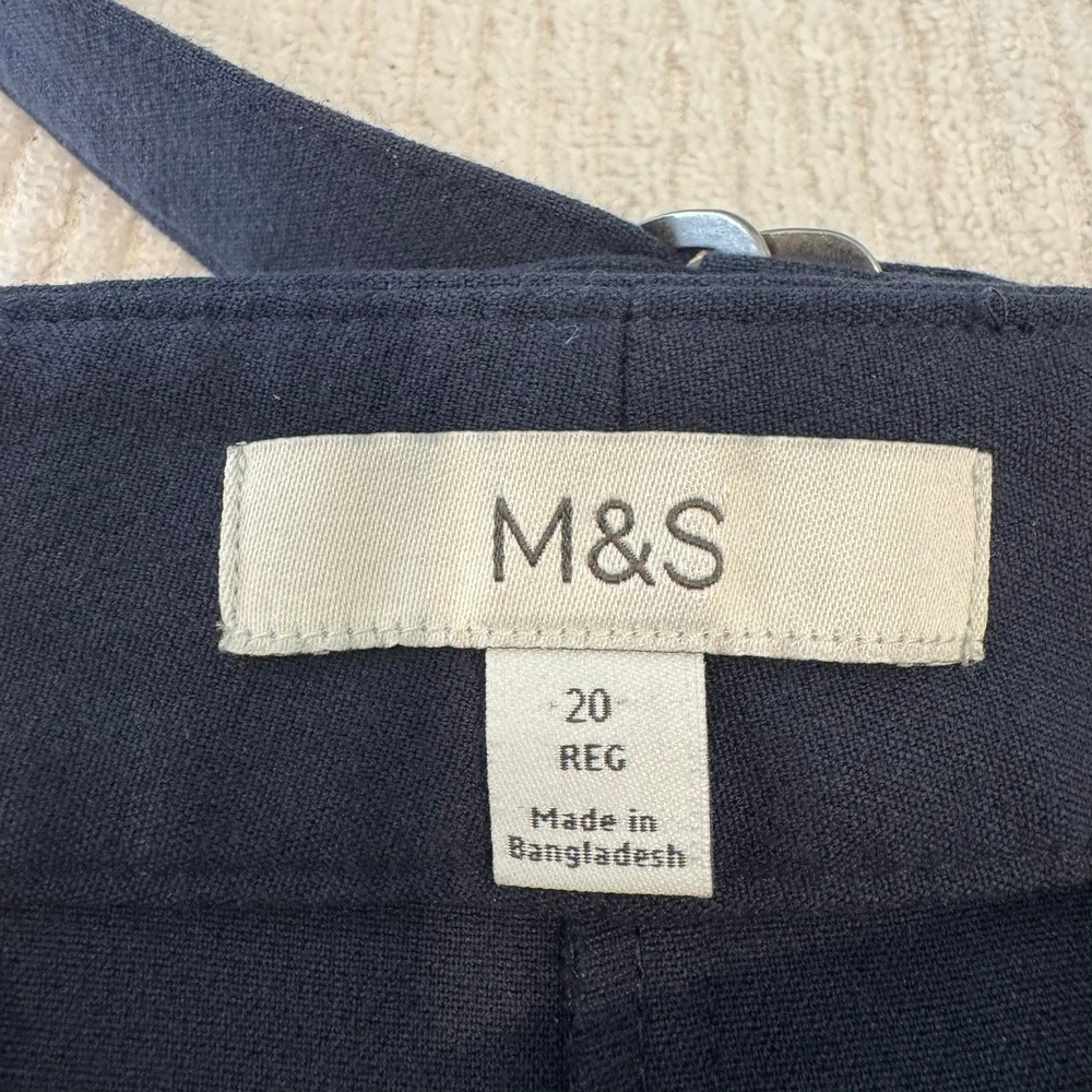 Marks and Spencer Navy Blue Wide Leg Trousers Size 16 US T59 1316T - Picture 4 of 9